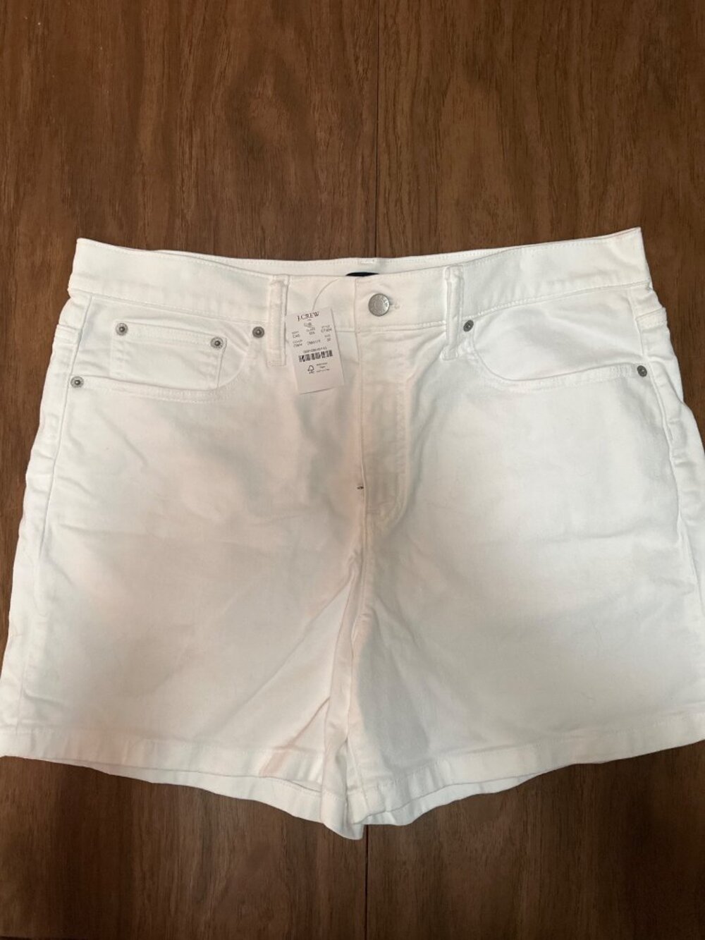 J.Crew Womens White High-Rise 5" Inseam Shorts Style CT404 Size 32 Cotton-Blend